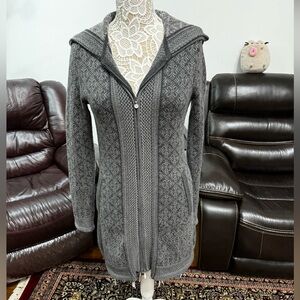 Athleta wool jacket w hood and pockets w hidden zippers  Size S. Excellent cndt